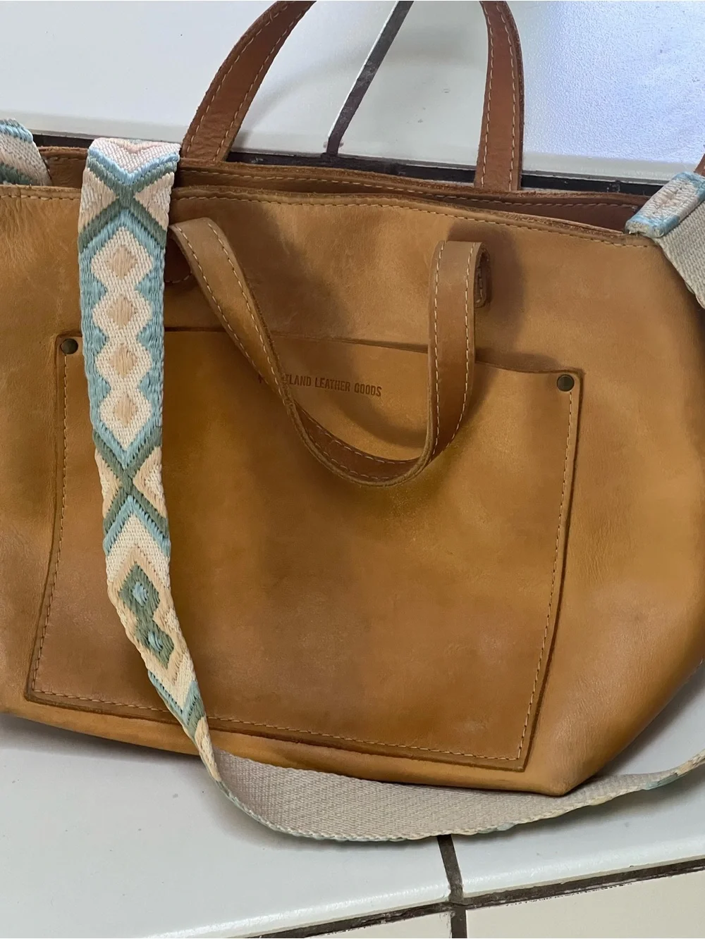 Portland leather Goods Med Zip Crossbody Sunflower